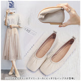 歩きやすい パンプス ローヒール 通販 レディース フラットシューズ フラット シューズ ぺたんこ ソフトギャザー ソフト レザー 柔らかい 痛くない 革 靴 かわいい シンプル しなやか