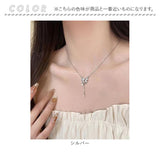 ネックレス レディース シンプル 通販 ペンダント ジュエリー レディースアクセサリー リボン ストーン 大人 かわいい おしゃれ 可愛い オシャレ 大人っぽい シルバー リボンストーン