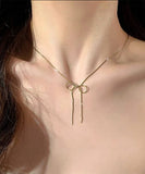 ネックレス レディース シンプル 通販 ダイヤモンドハーツ nec-0350 Diamond Hearts アクセサリー リボン 女性 細い 首輪 おしゃれ かわいい 大人 上品 ギフト プレゼント ブランド 彼女