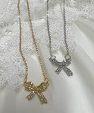 ネックレス レディース シンプル 通販 ペンダント ジュエリー レディースアクセサリー リボン 大人 可愛い かわいい おしゃれ オシャレ 大人っぽい カジュアル リボンネックレス nec-038