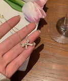 ネックレス レディース シンプル 通販 ペンダント ジュエリー レディースアクセサリー リボン 大人 可愛い かわいい おしゃれ オシャレ 大人っぽい カジュアル リボンネックレス nec-038