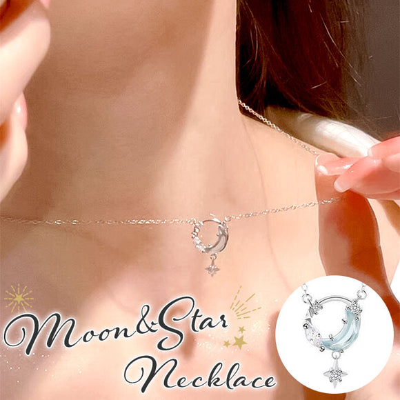 ネックレス レディース シンプル 通販 ペンダント ジュエリー レディースアクセサリー シルバー 月 星 大人 かわいい おしゃれ 可愛い オシャレ 大人っぽい ムーン＆スターネックレス
