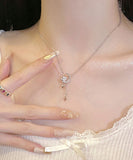 ネックレス レディース シルバー シンプル 通販 ペンダント 首飾り ジュエリー アクセサリー 月 星 大人 かわいい おしゃれ 可愛い オシャレ 女性 ムーンスターストーンネックレス