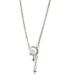 ネックレス レディース シルバー シンプル 通販 ペンダント 首飾り ジュエリー アクセサリー 月 星 大人 かわいい おしゃれ 可愛い オシャレ 女性 ムーンスターストーンネックレス