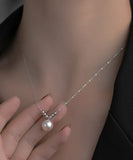 パール ネックレス 一粒 通販 ペンダント 首飾り ジュエリー アクセサリー レディース フォーマル かわいい おしゃれ 可愛い オシャレ 大人っぽい 上品 シルバー パールネックレス