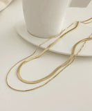 ネックレス レディース シンプル 通販 ペンダント 首飾り ジュエリー アクセサリー 二重 ダブル かわいい おしゃれ 可愛い オシャレ 大人っぽい 上品 ダブルレイヤーチェーンネックレス
