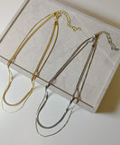 ネックレス レディース シンプル 通販 ペンダント 首飾り ジュエリー アクセサリー 二重 ダブル かわいい おしゃれ 可愛い オシャレ 大人っぽい 上品 ダブルレイヤーチェーンネックレス