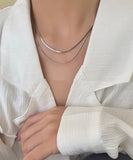 ネックレス レディース シンプル 通販 ペンダント 首飾り ジュエリー アクセサリー 二重 ダブル かわいい おしゃれ 可愛い オシャレ 大人っぽい 上品 ダブルレイヤーチェーンネックレス