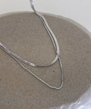 ネックレス レディース シンプル 通販 ペンダント 首飾り ジュエリー アクセサリー 二重 ダブル かわいい おしゃれ 可愛い オシャレ 大人っぽい 上品 ダブルレイヤーチェーンネックレス