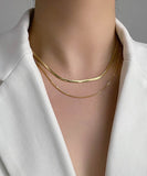 ネックレス レディース シンプル 通販 ペンダント 首飾り ジュエリー アクセサリー 二重 ダブル かわいい おしゃれ 可愛い オシャレ 大人っぽい 上品 ダブルレイヤーチェーンネックレス