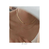ネックレス スネークチェーン 通販 ダイヤモンドハーツ nec-0520 Diamond Hearts チェーン レディース 2連 ネックレスチェーン チェーンネックレス 二連 大人 上品 シンプル おしゃれ
