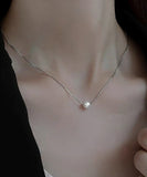 パール ネックレス 一粒 通販 ペンダント 首飾り ジュエリー アクセサリー レディース フォーマル かわいい おしゃれ 可愛い オシャレ 大人っぽい 上品 シルバー 一粒パールネックレス