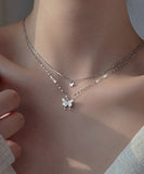 ネックレス レディース シルバー シンプル 通販 ペンダント 首飾り ジュエリー アクセサリー ダブル 二重 蝶々 大人 かわいい おしゃれ 可愛い オシャレ バタフライツインズネックレス