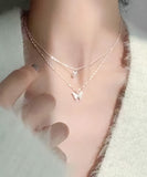 ネックレス レディース シンプル 通販 ペンダント 首飾り ジュエリー アクセサリー 二重 ダブル 蝶々 蝶 大人 かわいい おしゃれ 可愛い オシャレ ダブルバタフライネックレス nec-0580