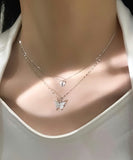 ネックレス レディース シンプル 通販 ペンダント 首飾り ジュエリー アクセサリー 二重 ダブル 蝶々 蝶 大人 かわいい おしゃれ 可愛い オシャレ ダブルバタフライネックレス nec-0580