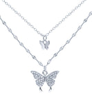ネックレス レディース シンプル 通販 ペンダント 首飾り ジュエリー アクセサリー 二重 ダブル 蝶々 蝶 大人 かわいい おしゃれ 可愛い オシャレ ダブルバタフライネックレス nec-0580