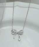 ネックレス レディース シルバー 通販 ペンダント 首飾り アクセサリー ジュエリー リボン シンプル 二重 大人 かわいい おしゃれ 可愛い オシャレ 女性 ダブルリボンモチーフネックレス