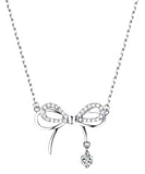 ネックレス レディース シルバー 通販 ペンダント 首飾り アクセサリー ジュエリー リボン シンプル 二重 大人 かわいい おしゃれ 可愛い オシャレ 女性 ダブルリボンモチーフネックレス