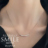 ネックレス レディース シルバー 通販 ペンダント 首飾り アクセサリー ジュエリー メタルパーツ シンプル 上品 大人 かわいい おしゃれ 可愛い オシャレ 女性 SMILEネックレス nec-062