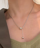 ネックレス レディース シルバー 通販 ペンダント 首飾り アクセサリー ジュエリー ボール シンプル 大人 かわいい おしゃれ 可愛い オシャレ 女性 ダブルボールネックレス nec-063