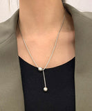 ネックレス レディース シルバー 通販 ペンダント 首飾り アクセサリー ジュエリー ボール シンプル 大人 かわいい おしゃれ 可愛い オシャレ 女性 ダブルボールネックレス nec-063