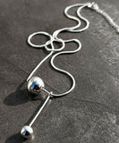 ネックレス レディース シルバー 通販 ペンダント 首飾り アクセサリー ジュエリー ボール シンプル 大人 かわいい おしゃれ 可愛い オシャレ 女性 ダブルボールネックレス nec-063