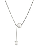 ネックレス レディース シルバー 通販 ペンダント 首飾り アクセサリー ジュエリー ボール シンプル 大人 かわいい おしゃれ 可愛い オシャレ 女性 ダブルボールネックレス nec-063