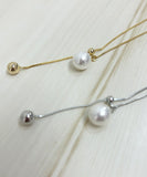 ネックレス レディース シンプル 通販 ペンダント 首飾り アクセサリー ジュエリー パール 真珠 大人 かわいい おしゃれ 可愛い オシャレ 女性 パールループタイネックレス nec-065