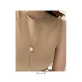 ネックレス レディース シンプル 通販 ペンダント 首飾り アクセサリー ジュエリー パール 真珠 大人 かわいい おしゃれ 可愛い オシャレ 女性 パールループタイネックレス nec-065
