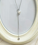 ネックレス レディース シンプル 通販 ペンダント 首飾り アクセサリー ジュエリー パール 真珠 大人 かわいい おしゃれ 可愛い オシャレ 女性 パールループタイネックレス nec-065