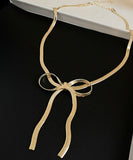 ネックレス レディース シンプル 通販 ペンダント スネークチェーン 首飾り ジュエリー アクセサリー リボン 大人 かわいい おしゃれ 可愛い オシャレ 女性 リボンモチーフネックレス