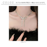 ネックレス レディース シンプル 通販 ペンダント スネークチェーン 首飾り ジュエリー アクセサリー リボン 大人 かわいい おしゃれ 可愛い オシャレ 女性 リボンモチーフネックレス