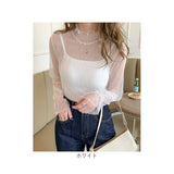 シアートップス 長袖 通販 シアー カットソー シアーブラウス チュールブラウス チュール インナー 透け シースルー フリルネック トップス 大人 かわいい おしゃれ 可愛い 女性 top-029