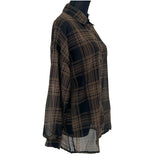 シアーシャツ チェック 通販 シアーブラウス シアー ブラウス 長袖シャツ レディース トップス シースルーシャツ シャツ チェック柄 薄手 透け感 羽織り 春夏秋 冷房対策 カジュアル