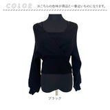 ニット レディース 長袖 通販 ショート丈 レディースニットセーター 長袖ニット レイヤード風ニット トップス プルオーバー カシュクール 秋冬 可愛い かわいい オシャレ おしゃれ 長そで