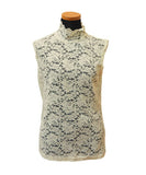 ハイネック レース タンクトップ 通販 ノースリーブ 透け感 トップス ハイネックレースインナー 袖なし 総レース レディース 大人 かわいい きれいめ 上品 セクシー おしゃれ シンプル