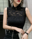 ハイネック レース タンクトップ 通販 ノースリーブ 透け感 トップス ハイネックレースインナー 袖なし 総レース レディース 大人 かわいい きれいめ 上品 セクシー おしゃれ シンプル