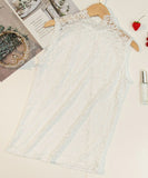 ハイネック レース タンクトップ 通販 ノースリーブ 透け感 トップス ハイネックレースインナー 袖なし 総レース レディース 大人 かわいい きれいめ 上品 セクシー おしゃれ シンプル