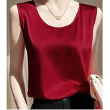 タンクトップ レディース ゆったり 通販 ノースリーブ さらさら ラウンドネック トップス インナー 大人 かわいい きれいめ 上品 シンプル 無地 オフィスカジュアル おしゃれ 可愛い 女性