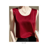 タンクトップ レディース ゆったり 通販 ノースリーブ さらさら ラウンドネック トップス インナー 大人 かわいい きれいめ 上品 シンプル 無地 オフィスカジュアル おしゃれ 可愛い 女性