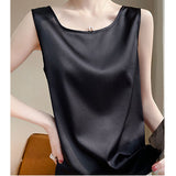 タンクトップ レディース ゆったり 通販 ノースリーブ さらさら ラウンドネック トップス インナー 大人 かわいい きれいめ 上品 シンプル 無地 オフィスカジュアル おしゃれ 可愛い 女性