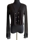 カーディガン レディース ショート丈 通販 シアーカーディガン ボレロ ショートカーディガン カーデガン 羽織もの はおりもの 薄手 長袖 フレアスリーブ トップス 大人 かわいい おしゃれ