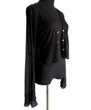 カーディガン レディース ショート丈 通販 シアーカーディガン ボレロ ショートカーディガン カーデガン 羽織もの はおりもの 薄手 長袖 フレアスリーブ トップス 大人 かわいい おしゃれ