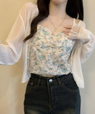 カーディガン レディース ショート丈 通販 シアーカーディガン ボレロ ショートカーディガン カーデガン 羽織もの はおりもの 薄手 長袖 フレアスリーブ トップス 大人 かわいい おしゃれ