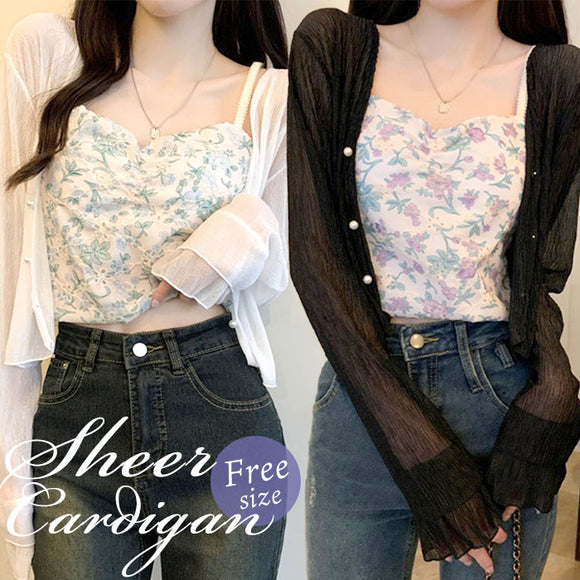 カーディガン レディース ショート丈 通販 シアーカーディガン ボレロ ショートカーディガン カーデガン 羽織もの はおりもの 薄手 長袖 フレアスリーブ トップス 大人 かわいい おしゃれ