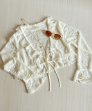 カーディガン レディース ショート丈 通販 シアーカーディガン ボレロ ショートカーディガン カーデガン 羽織もの はおりもの 薄手 長袖 小花柄 フリル トップス 大人 かわいい おしゃれ