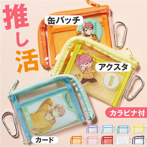 クリア ポーチ アクスタケース 通販 アクスタポーチ 缶バッチ 推し活 推しカラー 推し活グッズ アクスタ トレカ クリアポーチ カラビナ付 グッズ 推し色 メンバーカラー 透明