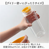 クリアボトル500ml 通販 クリアボトル ウォーターボトル ウォーター ボトル 透明 水筒 500ml 透明ボトル マイボトル 推しカラー スリムクリアボトル TS-1181 プラスチック 無地 シンプル