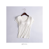 半袖 Tシャツ レディース カップ付 通販 tシャツ カットソー パッド付き ヨガ パジャマ ノーブラカップ カジュアル シンプル 無地 ホームウェア ボトムス きれいめ かわいい おしゃれ