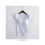 半袖 Tシャツ レディース カップ付 通販 tシャツ カットソー パッド付き ヨガ パジャマ ノーブラカップ カジュアル シンプル 無地 ホームウェア ボトムス きれいめ かわいい おしゃれ